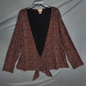 Choices Metallic Cardigan Semi Sheer Open Evening Size 3X